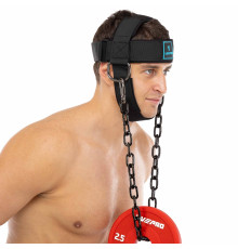 Упряж тренажер для тренування м'язів шиї NECK HARNESS LiveUp чорний