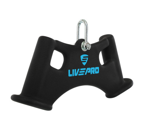 Рукоятка для тяги вниз з вузьким хватом Triceps grip нековзне покриття LiveUp чорний