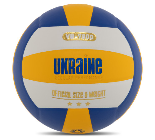 Мяч волейбольный UKRAINE №5 PU желтый-белый-синий