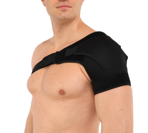 Бандаж для плеча компрессионный фиксатор плечевого сустава Shoulder Support SIBOTE левый 1шт черный