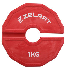 Блини диски змінні гумові Rubber Change Plates Zelart 1кг червоний