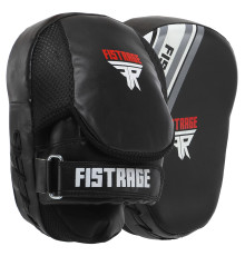 Лапа боксерська вигнута тренувальна FLEX FISTRAGE Pro Series Advanced 25x20x10см 2штуки чорний-білий