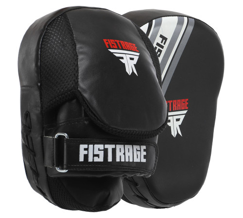 Лапа боксерська вигнута тренувальна FLEX FISTRAGE Pro Series Advanced 25x20x10см 2штуки чорний-білий