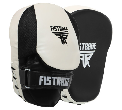 Лапа боксерська вигнута тренувальна FLEX FISTRAGE 25x20x10см 2штуки чорний-білий