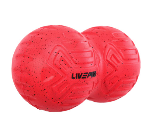 М'яч масажний подвійний для МФР та самомасажу Duoball LivePRO Peanut massage ball ø19,4см червоний