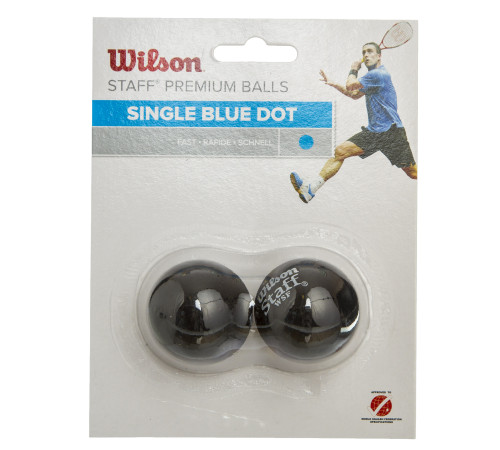 М'яч для сквошу WILSON STAFF SQUASH 2 BALL BL DOT 2шт чорний