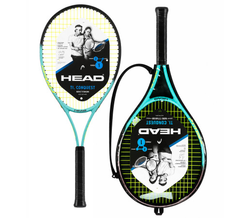 Ракетка для великого тенісу 27" HEAD Ti. Conquest grip-2 чорний-блакитний