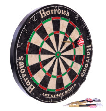 Дартс із Сизалю Sisal 6 дротиків і мішень Harrows LETS PLAY DARTS GAME SET 46см