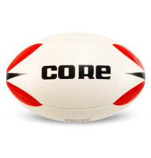 М'яч для регбі CORE №5 білий-червоний