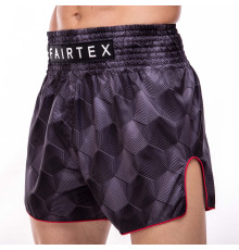 Шорти для тайського боксу та кікбоксингу FAIRTEX M-XL чорний-сірий