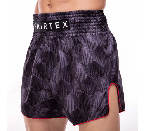 Шорти для тайського боксу та кікбоксингу FAIRTEX M-XL чорний-сірий