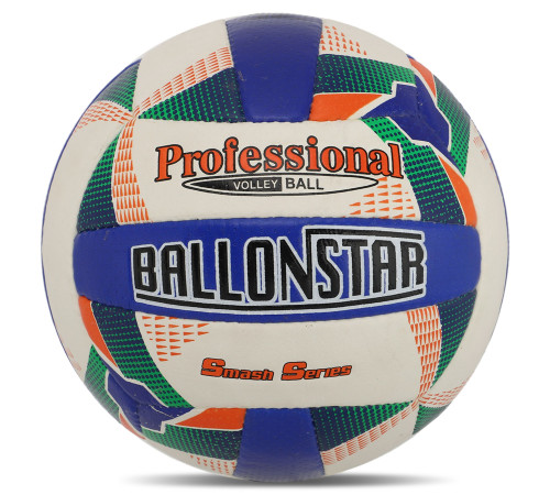 М'яч волейбольний BALLONSTAR №5 PU білий-синій-оранжевий