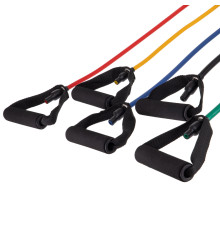 Еспандер багатофункціональний для фітнесу 5 джгутів Resistance Band Zelart в чехле різнокольоровий