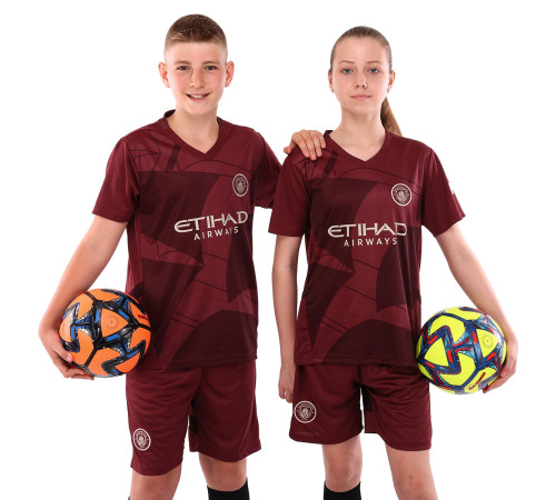 Форма футбольна дитяча із символікою футбольного клубу MANCHESTER CITY резервна 2025 SP-Sport 20-28 бордовий