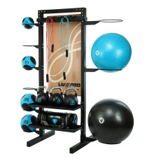Стеллаж модульный для инвентаря кроссфит STORAGE RACK LiveUp размер-156,5x76,6x197,4см черный