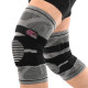 Наколінники спортивні еластичні компресійні з фіксуючим ременем KNEE BRACE EZOUS 2шт M-XL сірий-чорний