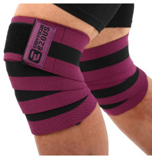 Колінні бинти для присідань BUNDLED KNEECAP EZOUS 2шт чорний-фіолетовий
