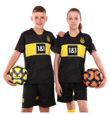 Форма футбольна дитяча із символікою футбольного клубу BORUSSIA DORTMUND гостьова 2025 SP-Sport 20-28 чорний-жовтий