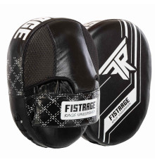 Лапа боксерська вигнута тренувальна шкіра FISTRAGE 23x17x6см 2штуки кольори в асортименті