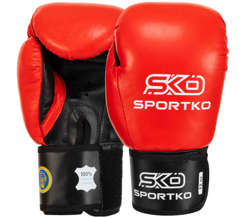 Рукавиці боксерські професійні на липучці шкіряні ФБУ SPORTKO ПК1 10-12унцій кольори в асортименті