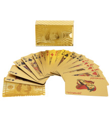 Карты игральные пластиковые золотые SP-Sport GOLD 100 DOLLAR 54 карты