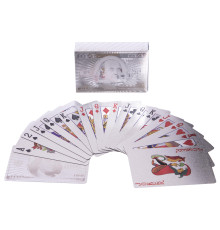 Карти гральні пластикові срібні SP-Sport SILVER 100 DOLLAR 54 карти