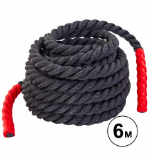 Канат для кросфіту Combat Battle Rope Zelart 6м чорний