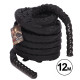 Канат для кросфіту в захисному рукаві Combat Battle Rope BATTLE ROPE Zelart 12м чорній