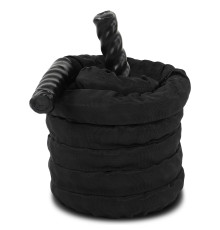 Канат для кросфіту в захисному рукаві Combat Battle Rope BATTLE ROPE Zelart 6м чорній