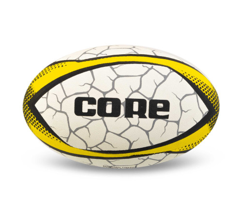 М'яч для регбі CORE №5 білий-жовтий