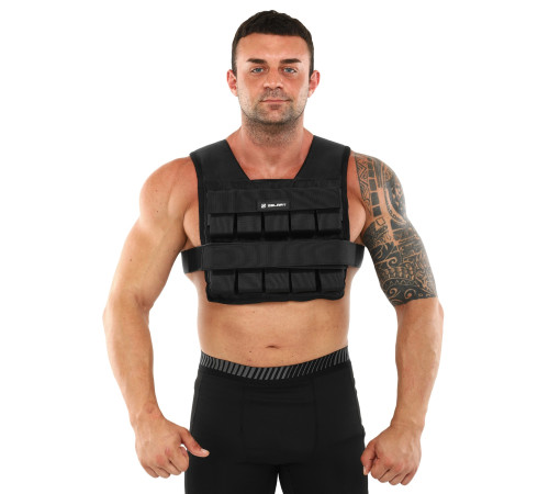 Жилет обважнювач з регульованою вагою Zelart WEIGTH VEST вага-1-20кг чорний