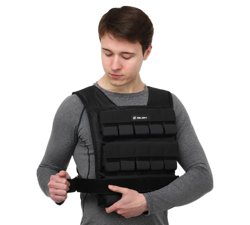 Жилет обважнювач з регульованою вагою Zelart WEIGTH VEST вага-1-30кг чорний
