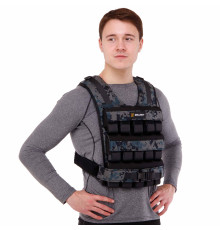 Жилет обважнювач з регульованою вагою Zelart WEIGTH VEST вага-1-30кг камуфляж