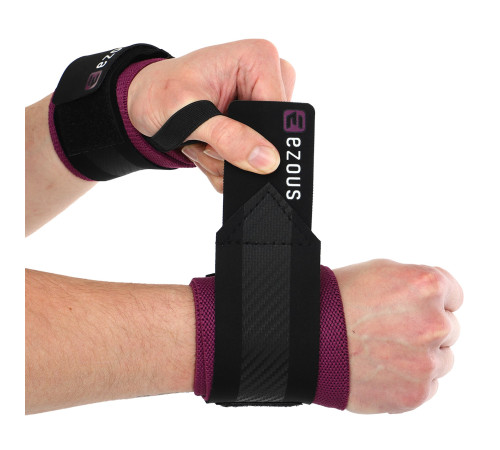 Бинти кистьові для жиму STRENGTH WRIST WRAPS EZOUS 2штуки чорний-фіолетовий
