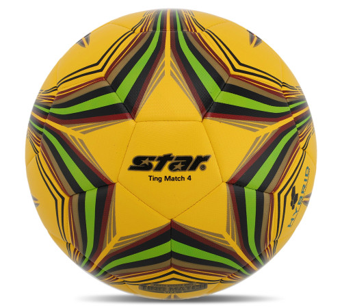 Мяч футбольный STAR TING MATCH 4 HYBRID №4 PU желтый-салатовый