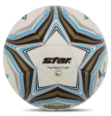 Мяч футбольный STAR TING MATCH 5 LIGHT HYBRID №5 PU белый-золотой
