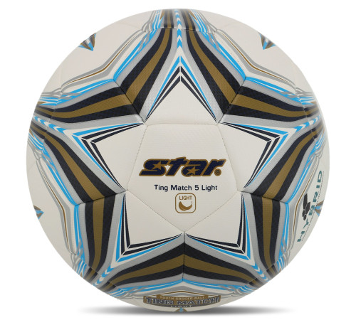 Мяч футбольный STAR TING MATCH 5 LIGHT HYBRID №5 PU белый-золотой