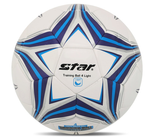 М'яч футбольний STAR TRAINING BALL 4 LIGHT №4 PU білий-синій