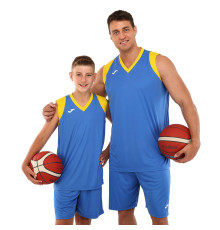 Форма баскетбольна майка та шорти Joma FINAL II 5XS-2XL синій-жовтий
