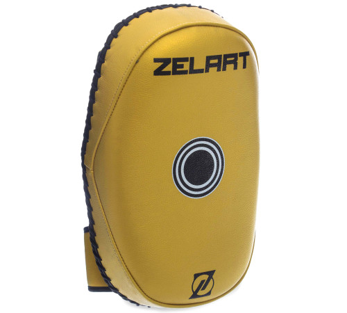 Тай-пэд ударный для Муай Тай изогнутый с ремнями и ручкой PU ZELART 33x19x11см 1шт цвета в ассортименте