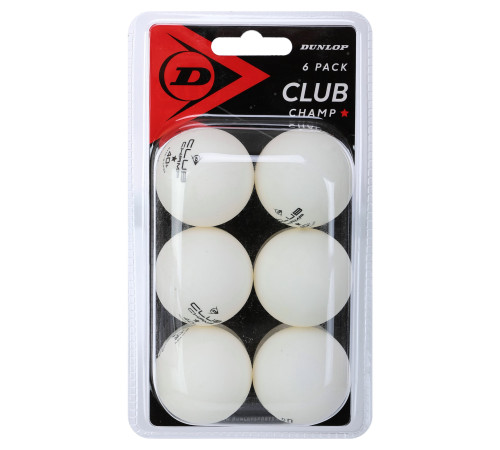 Набор мячей для настольного тенниса DUNLOP CLUB CHAMP 6шт белый