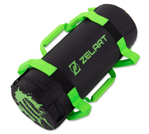 Мішок обтяжувач для функціонального тренінгу Power Bag Zelart 10кг чорний-зелений