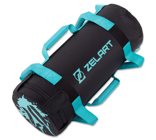Мешок утяжелитель для функционального тренинга Power Bag Zelart 20кг черный-голубой