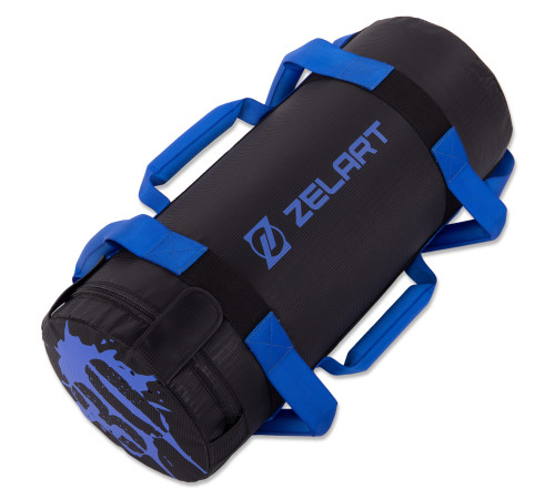 Мешок утяжелитель для функционального тренинга Power Bag Zelart 30кг черный-синий