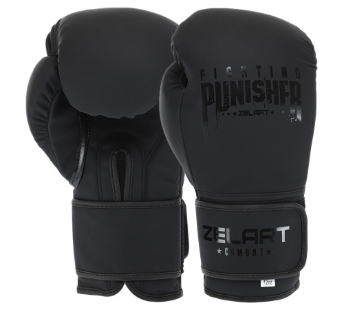 Рукавиці боксерські на липучці PU Zelart PUNISHER 10-14 унцій кольори в асортименті
