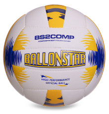М'яч волейбольний BALLONSTAR №5 PU білий-жовтий-синій