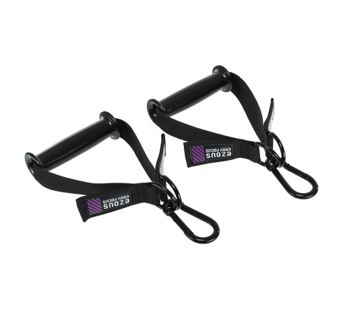 Ручки с карабинами для тяги рукоятки для тренажеров XTREME HANDLES EZOUS 2шт черный