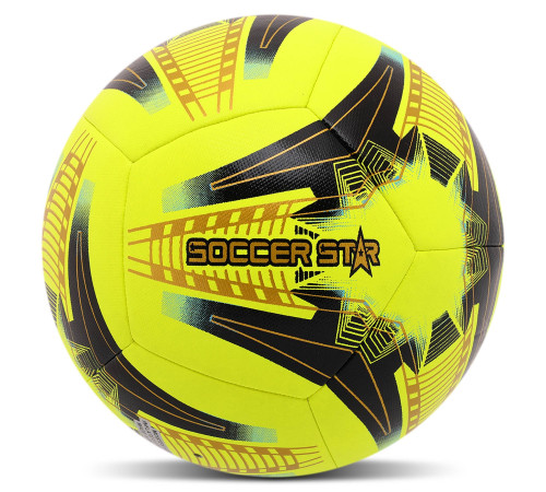 М'яч футбольний гібридна зшивка HYBRID SOCCER STAR №5 PU жовтий-чорний